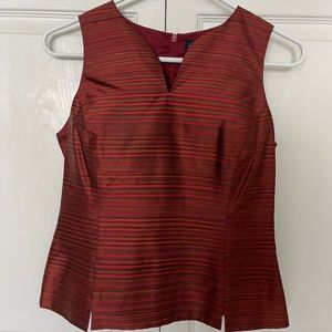 Ann Taylor silk sheen stripe sleeveless top/vest. SZ 2